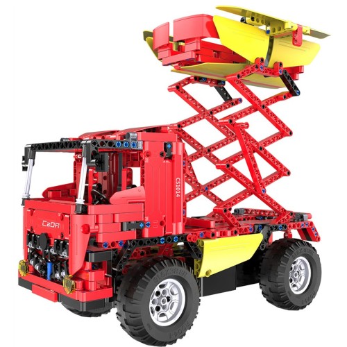 Technické bloky CaDA 814 el. Dálkové ovládání Míchačka betonu Truck 2v1 Dětský výtah 6+