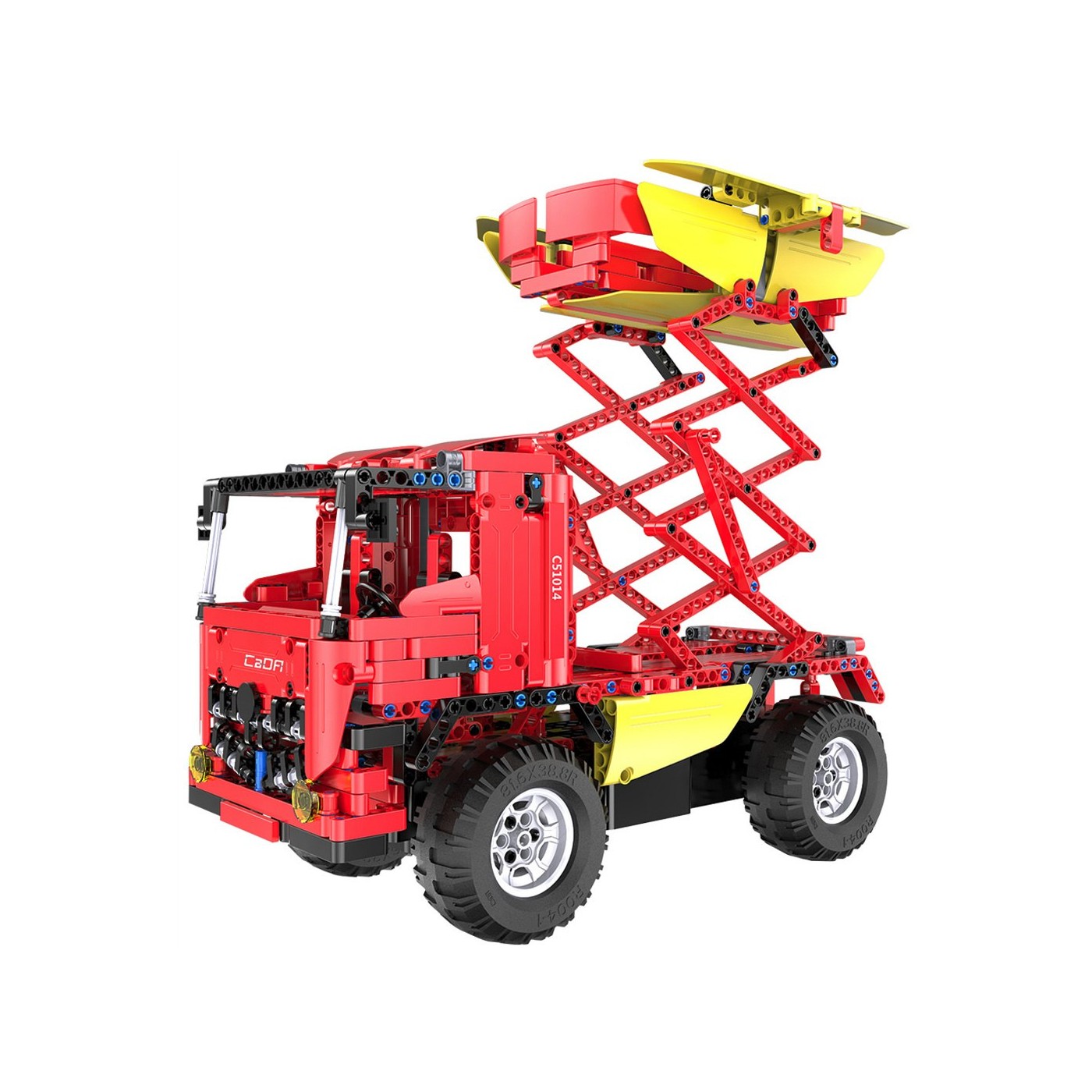 Technické bloky CaDA 814 el. Dálkové ovládání Míchačka betonu Truck 2v1 Dětský výtah 6+
