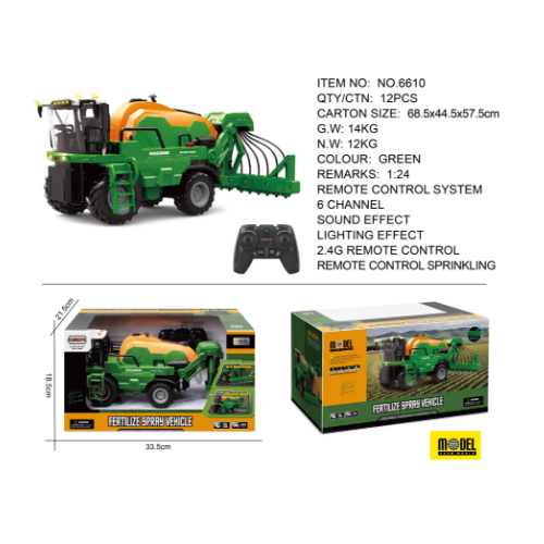R/C Harvester 1:24 zelený se světly a zvukovou funkcí