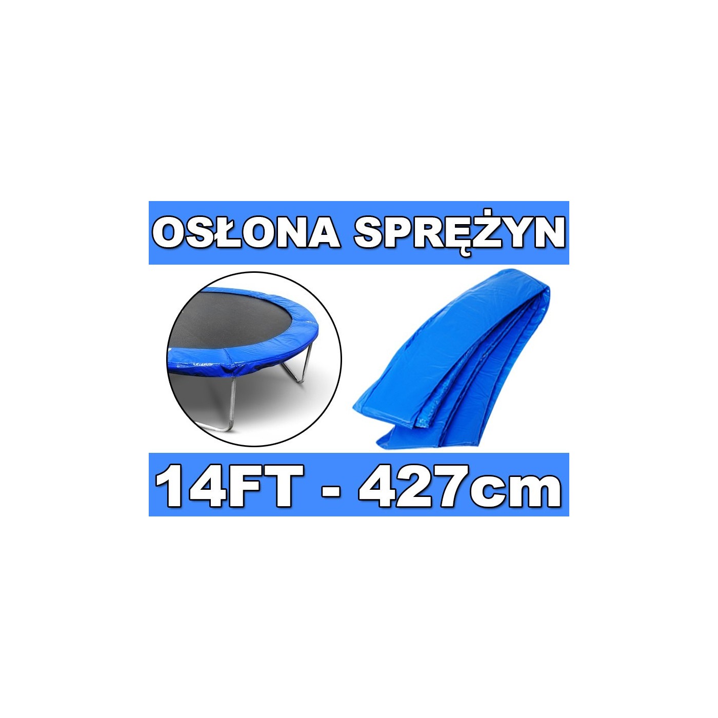 Ochranný límec pro pružiny SkyRamiz Modrý pro zahradní trampolínu 427cm/14ft