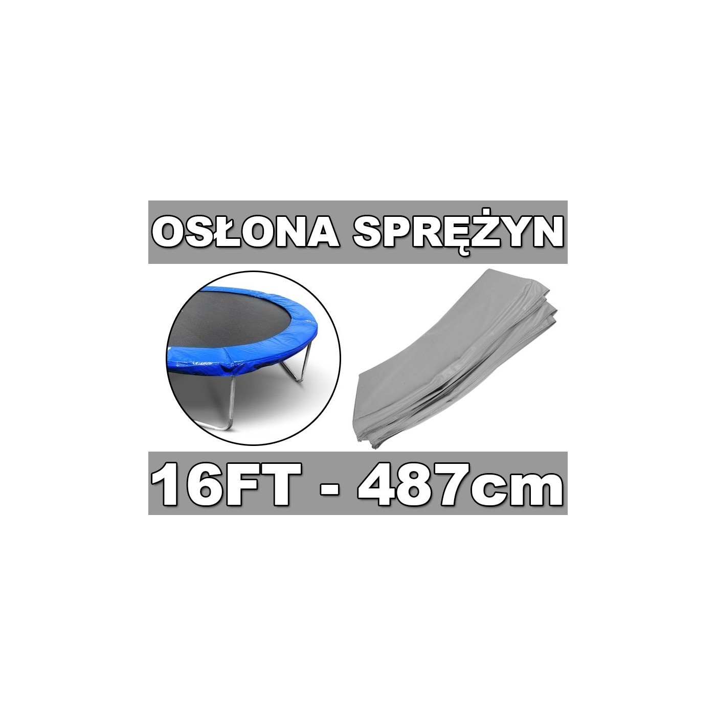 Trampolínový obojek 16 stop šedý