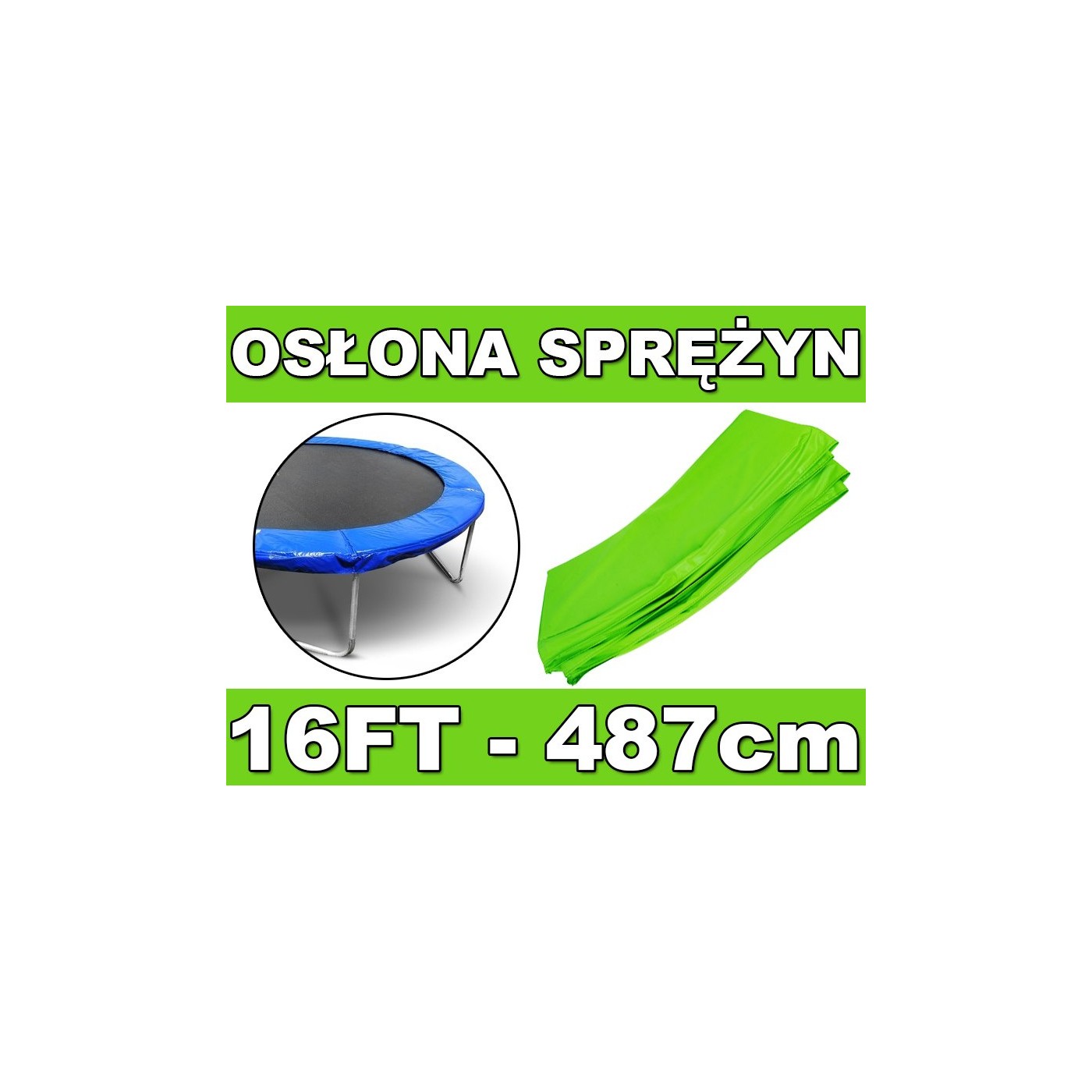 Bezpečnostní objímka pro pružiny SkyRamiz Zelená pro zahradní trampolínu 487 cm/16 stop