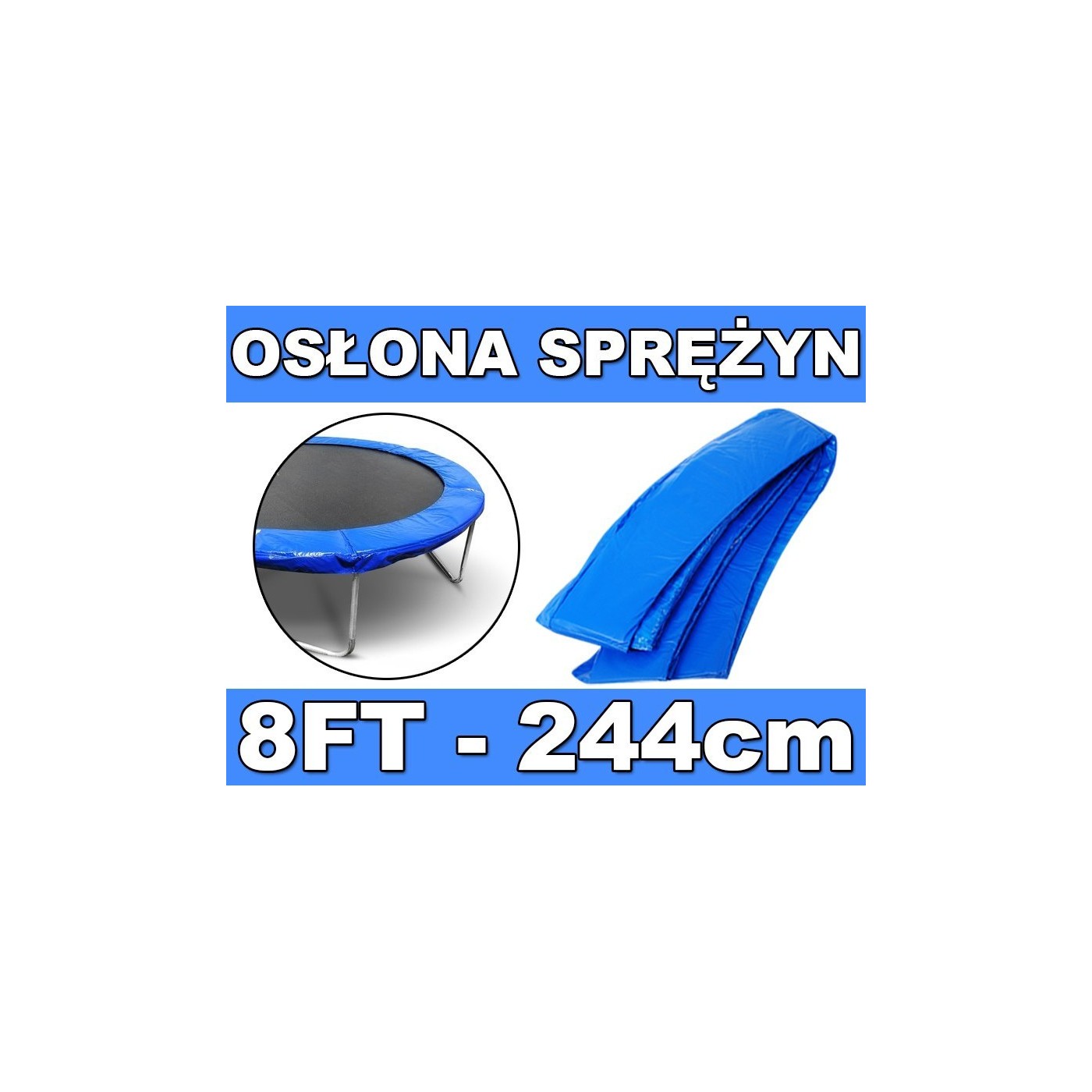 8ft trampolínový obojek modrý