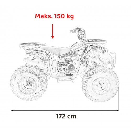 200CC MONSTER červená spalovací čtyřkolka