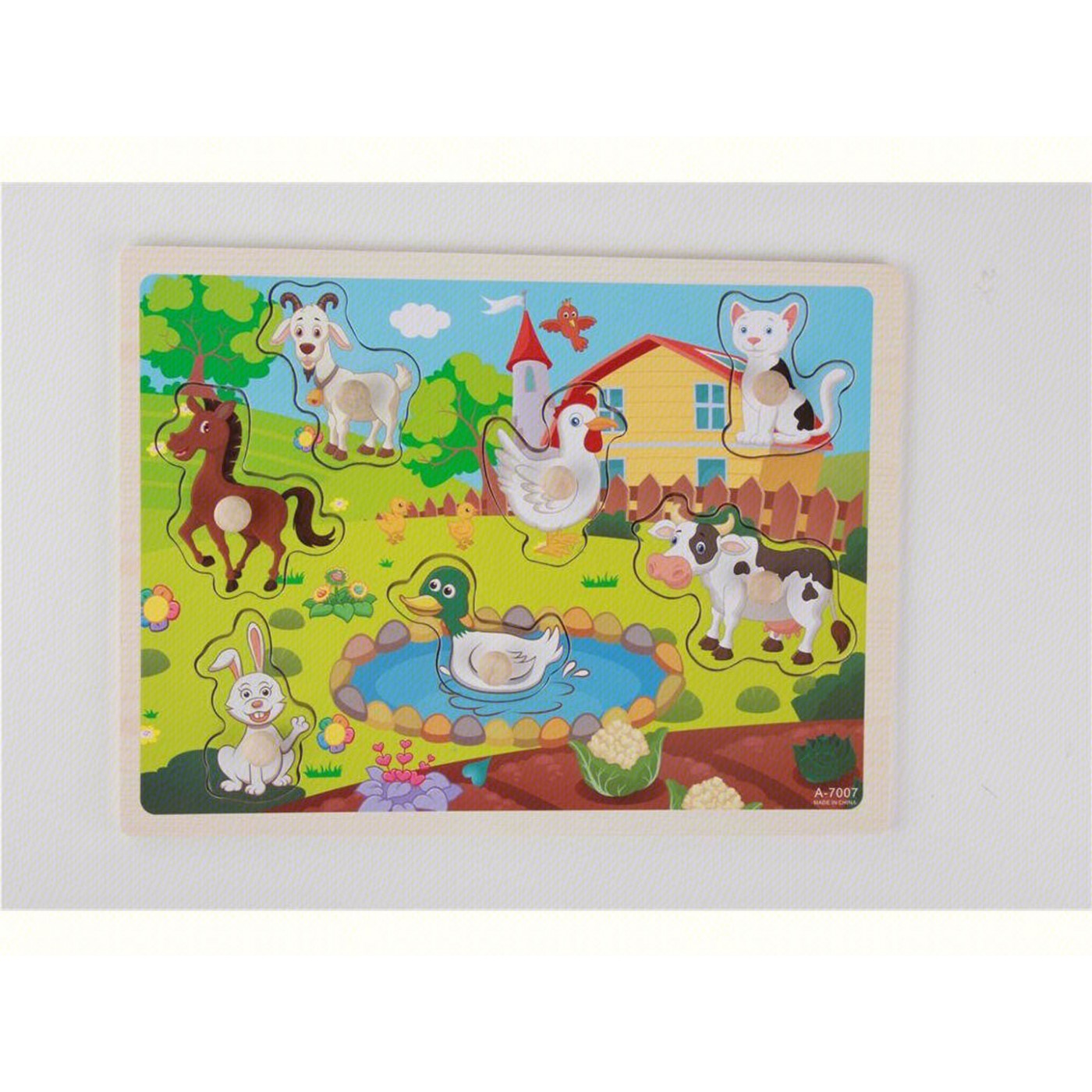 Dřevěné puzzle farma