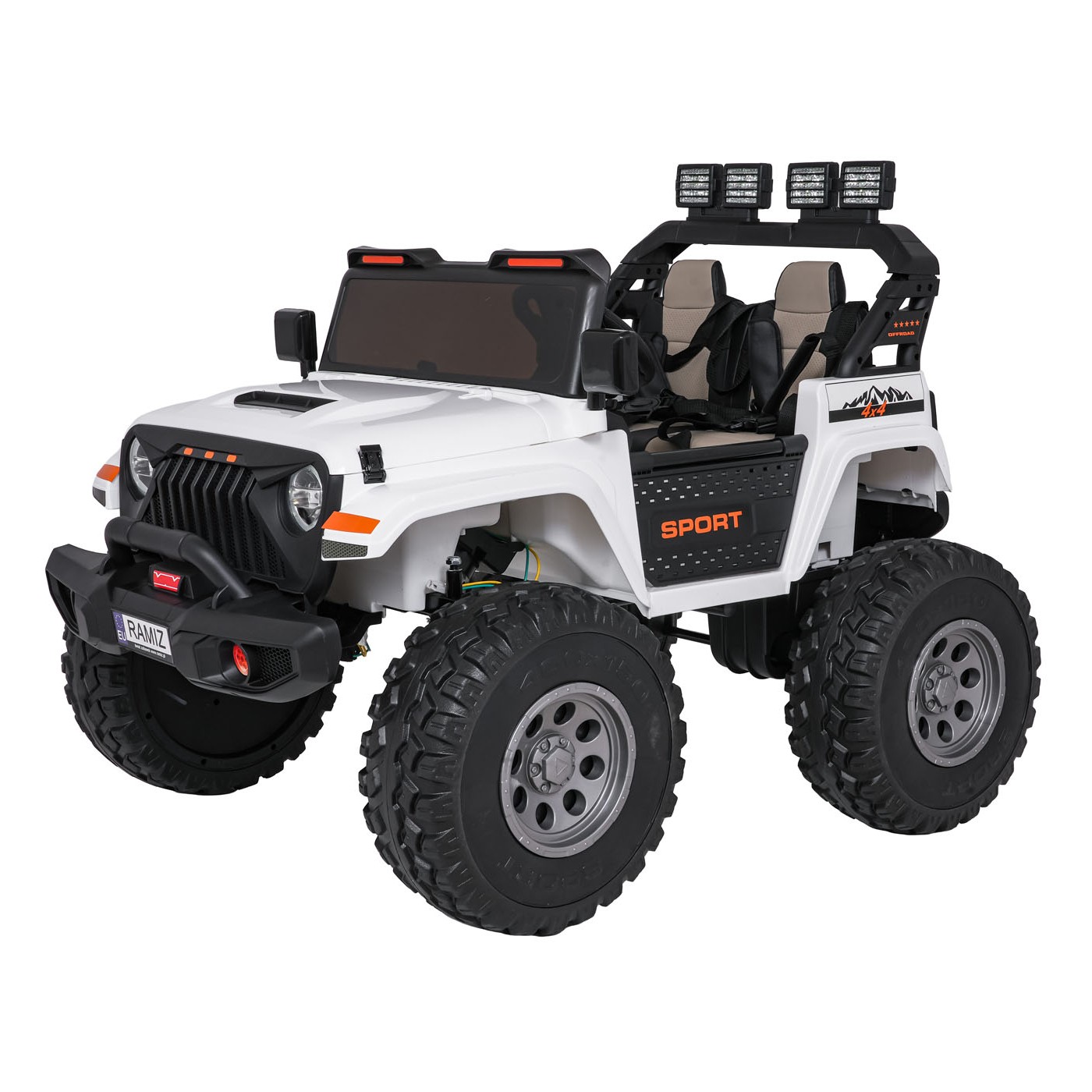 Extrémní sportovní vozidlo 4x4 s variabilní velikostí, bílé