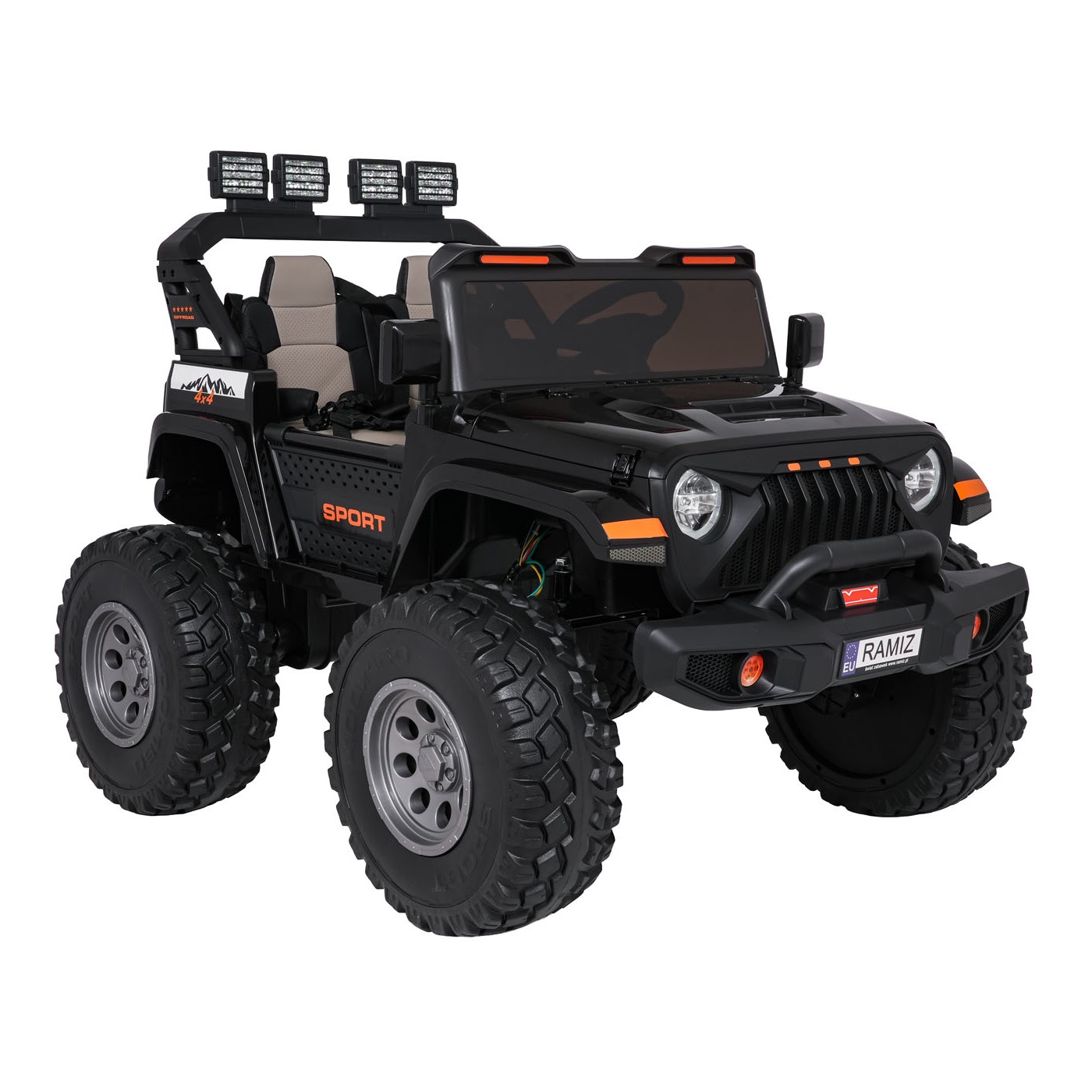 Extrémní sportovní vozidlo 4x4, variabilní velikost, černá