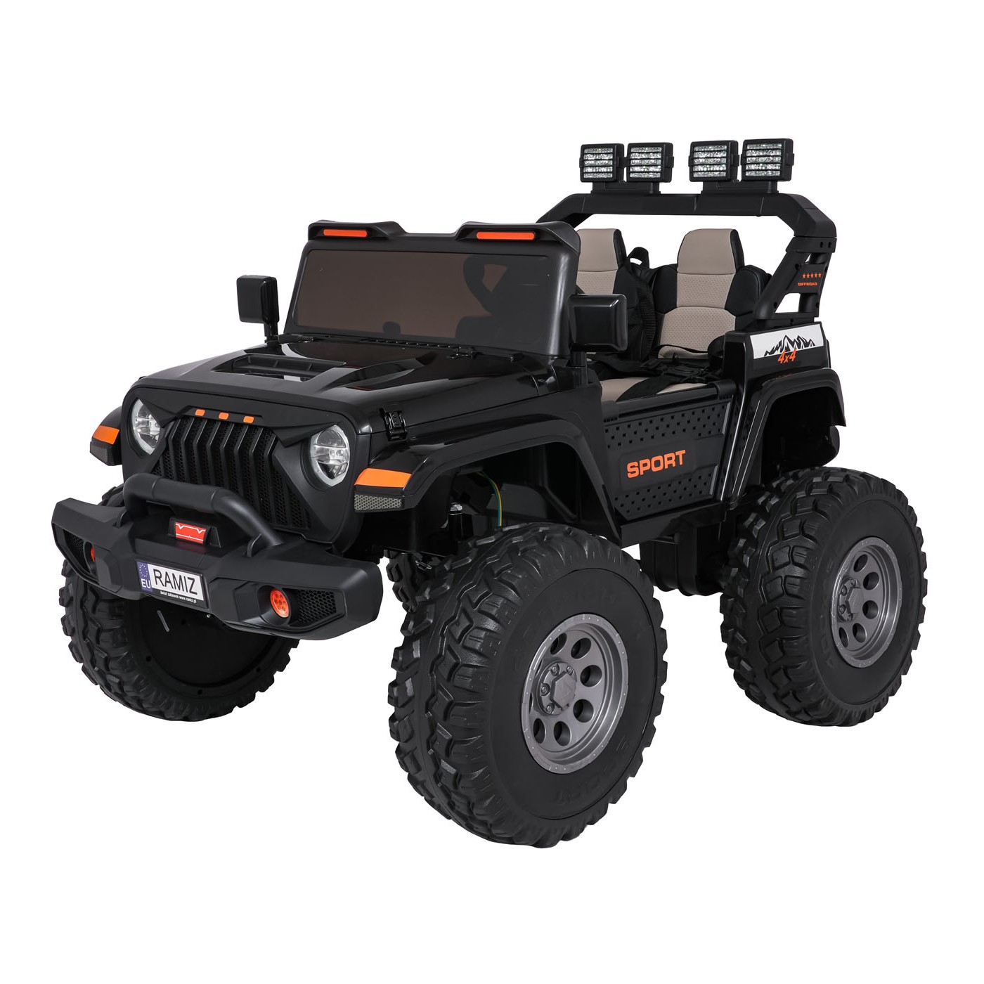 Extrémní sportovní vozidlo 4x4, variabilní velikost, černá