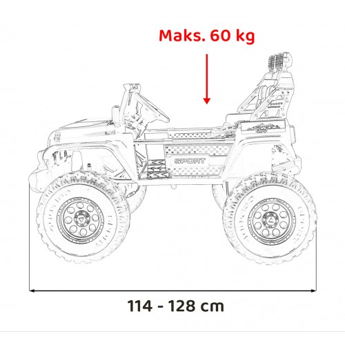 Extrémní sportovní vozidlo 4x4, variabilní velikost, černá
