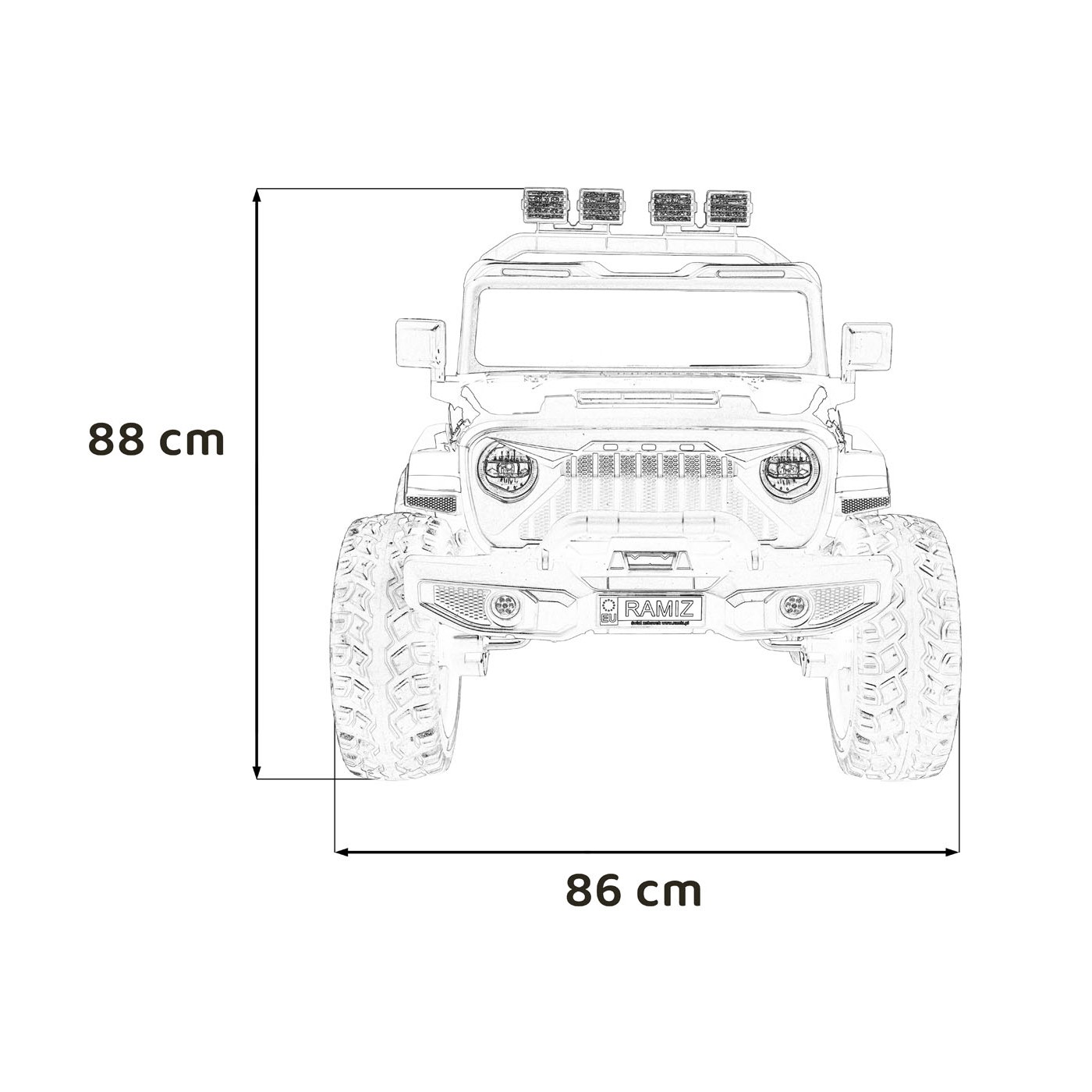 Extrémní sportovní vozidlo 4x4, variabilní velikost, černá