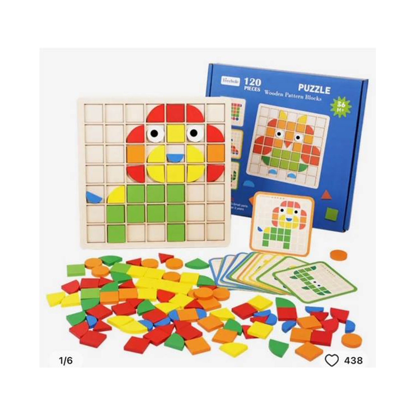 Dřevěné logické puzzle 120 dílků. + Karty