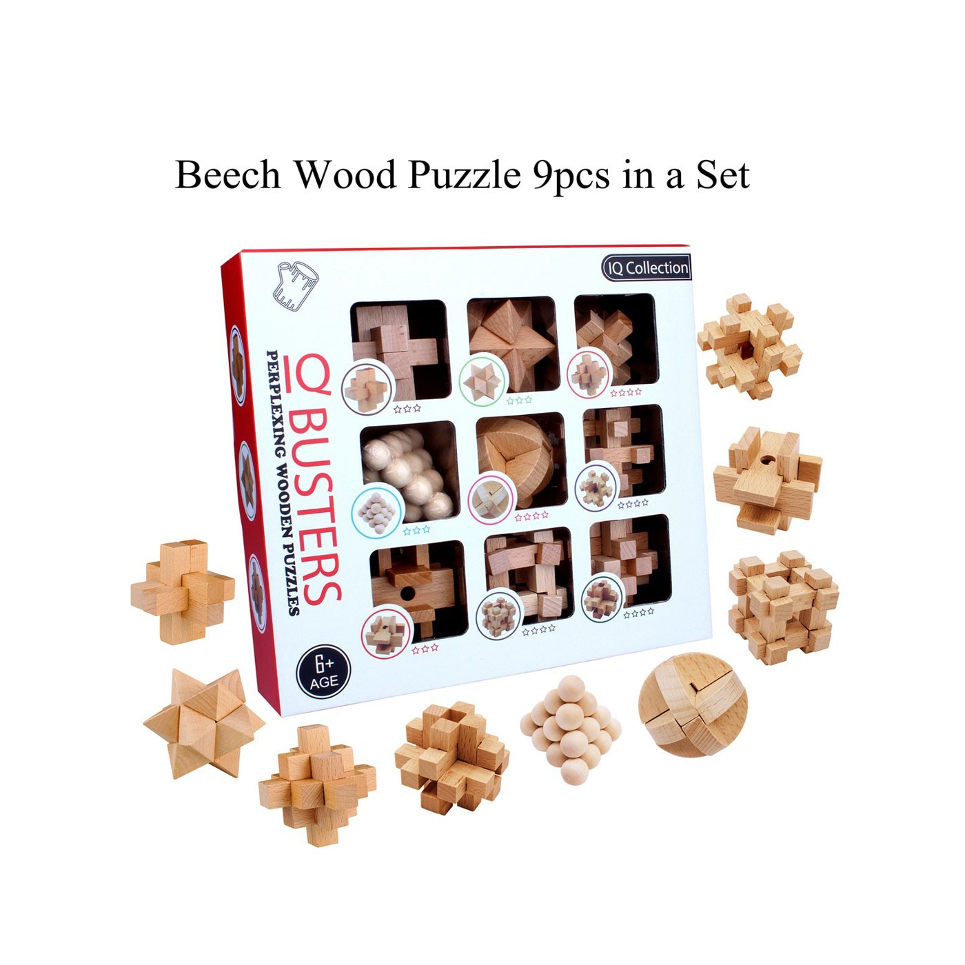 Dřevěná sada logických puzzle