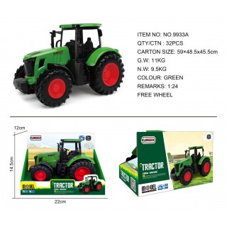 Zelený zemědělský traktor
