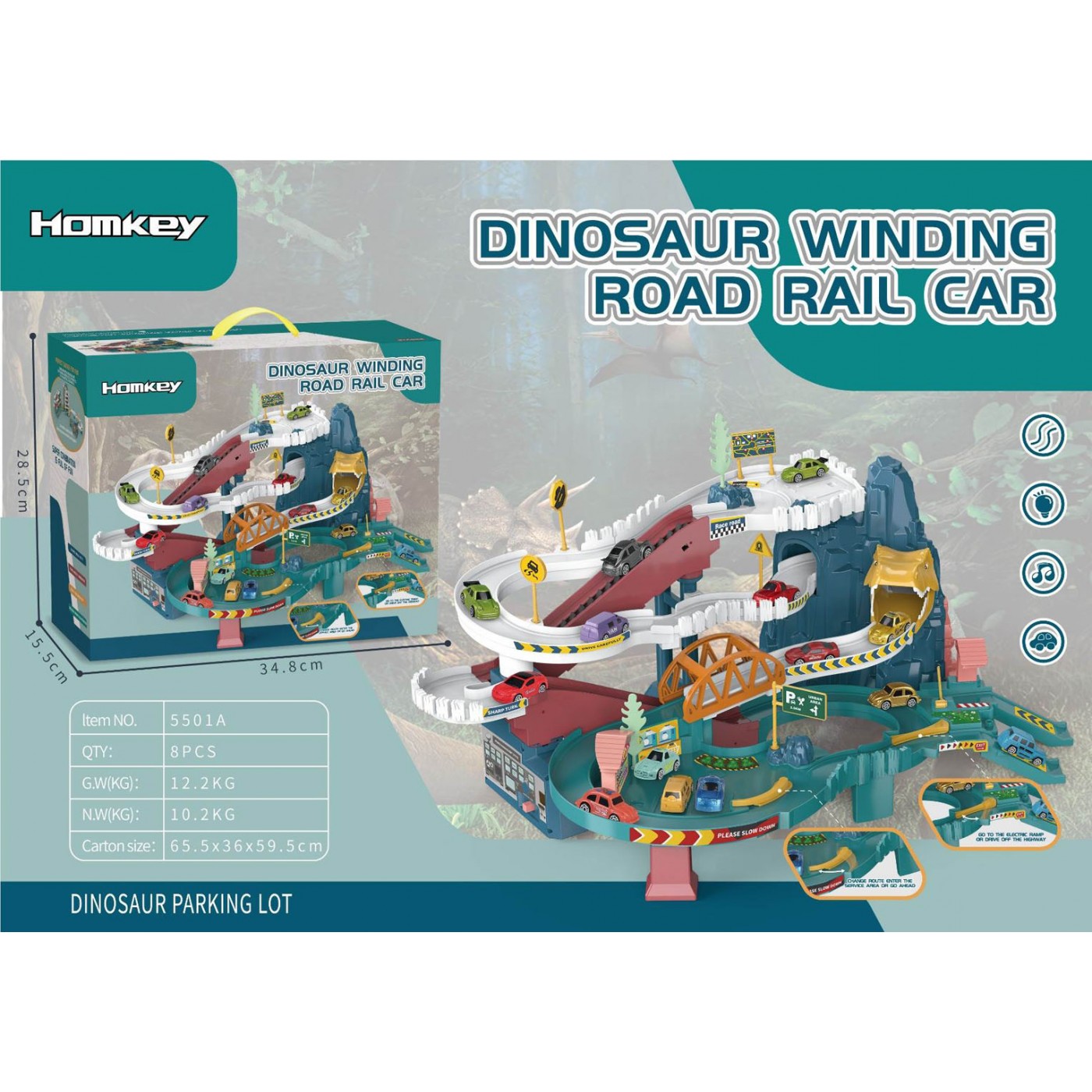 Multifunkční parkovací stání MEGA DINO + příslušenství