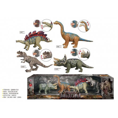 Sada 4 pohyblivých prvků s dinosaury