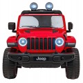 Jeep Wrangler Rubicon dětská baterie červená dálkové rádio MP3 LED kola EVA