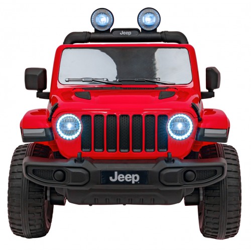 Jeep Wrangler Rubicon dětská baterie červená dálkové rádio MP3 LED kola EVA