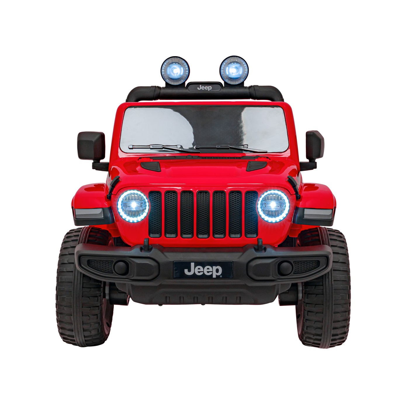Jeep Wrangler Rubicon dětská baterie červená dálkové rádio MP3 LED kola EVA