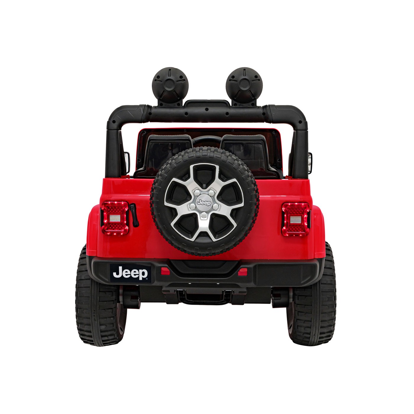 Jeep Wrangler Rubicon dětská baterie červená dálkové rádio MP3 LED kola EVA