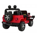Jeep Wrangler Rubicon dětská baterie červená dálkové rádio MP3 LED kola EVA