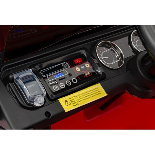 Jeep Wrangler Rubicon dětská baterie červená dálkové rádio MP3 LED kola EVA