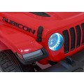 Jeep Wrangler Rubicon dětská baterie červená dálkové rádio MP3 LED kola EVA