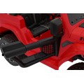 Jeep Wrangler Rubicon dětská baterie červená dálkové rádio MP3 LED kola EVA
