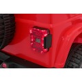 Jeep Wrangler Rubicon dětská baterie červená dálkové rádio MP3 LED kola EVA