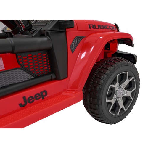 Jeep Wrangler Rubicon dětská baterie červená dálkové rádio MP3 LED kola EVA
