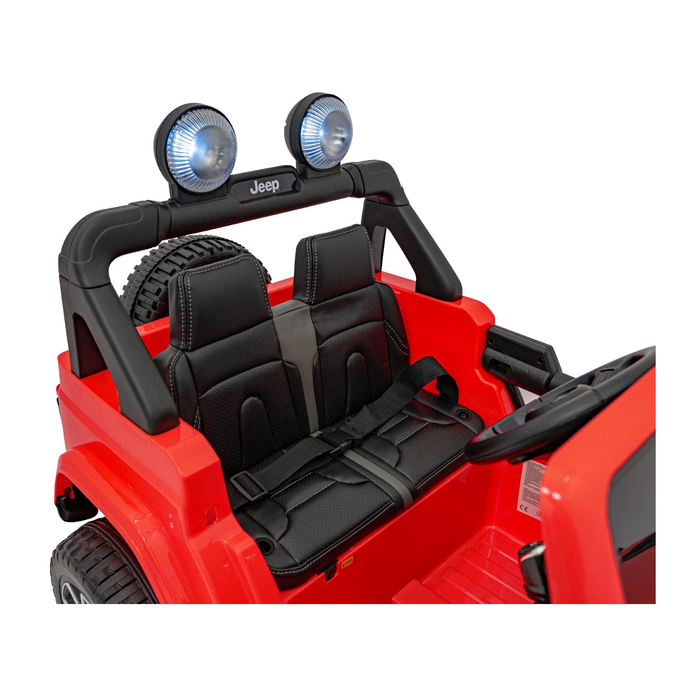 Jeep Wrangler Rubicon dětská baterie červená dálkové rádio MP3 LED kola EVA