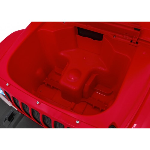 Jeep Wrangler Rubicon dětská baterie červená dálkové rádio MP3 LED kola EVA