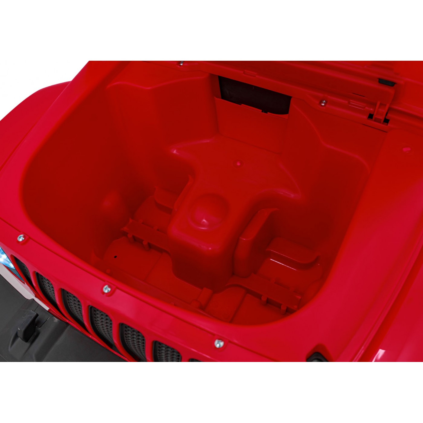 Jeep Wrangler Rubicon dětská baterie červená dálkové rádio MP3 LED kola EVA