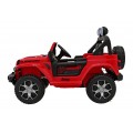 Jeep Wrangler Rubicon dětská baterie červená dálkové rádio MP3 LED kola EVA