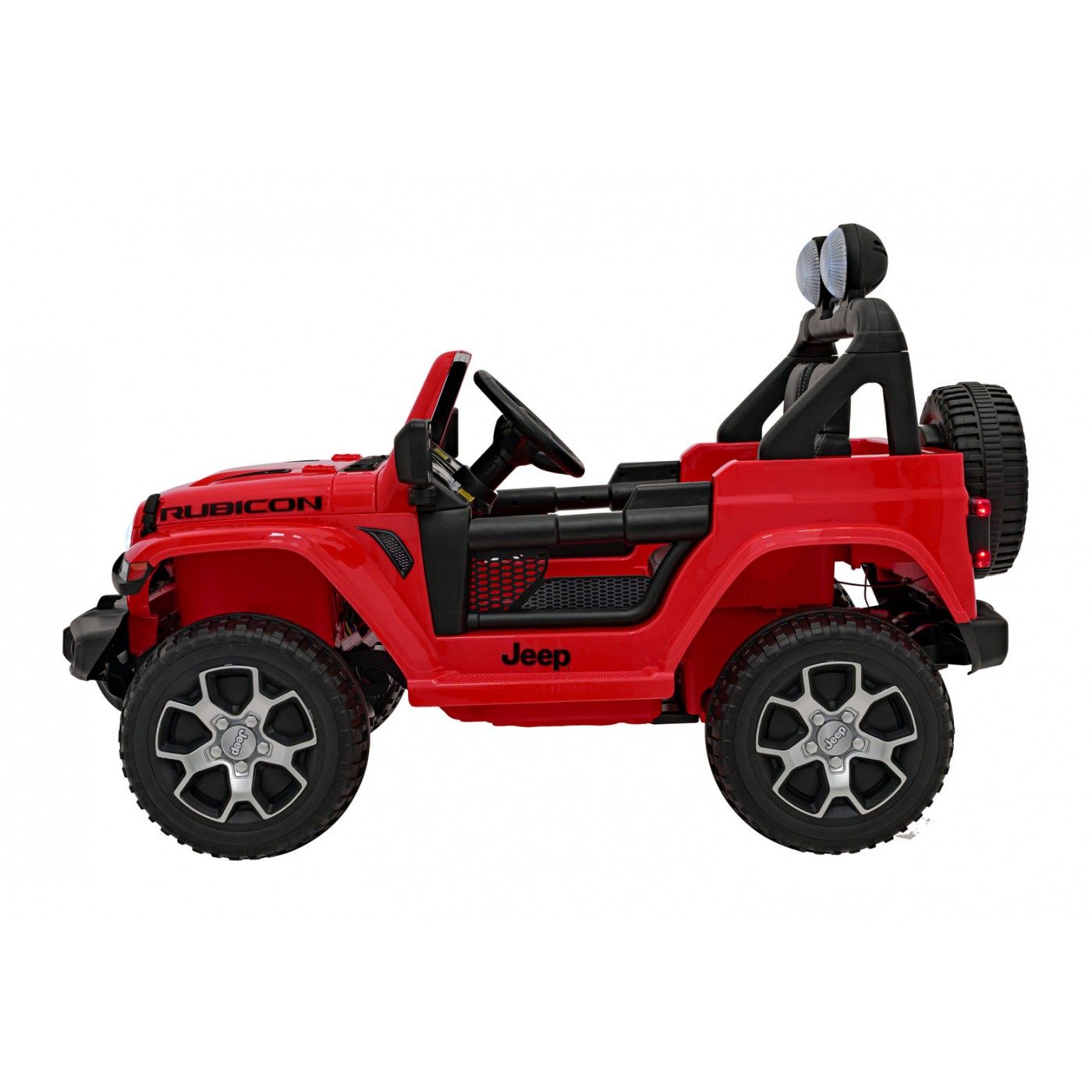 Jeep Wrangler Rubicon dětská baterie červená dálkové rádio MP3 LED kola EVA