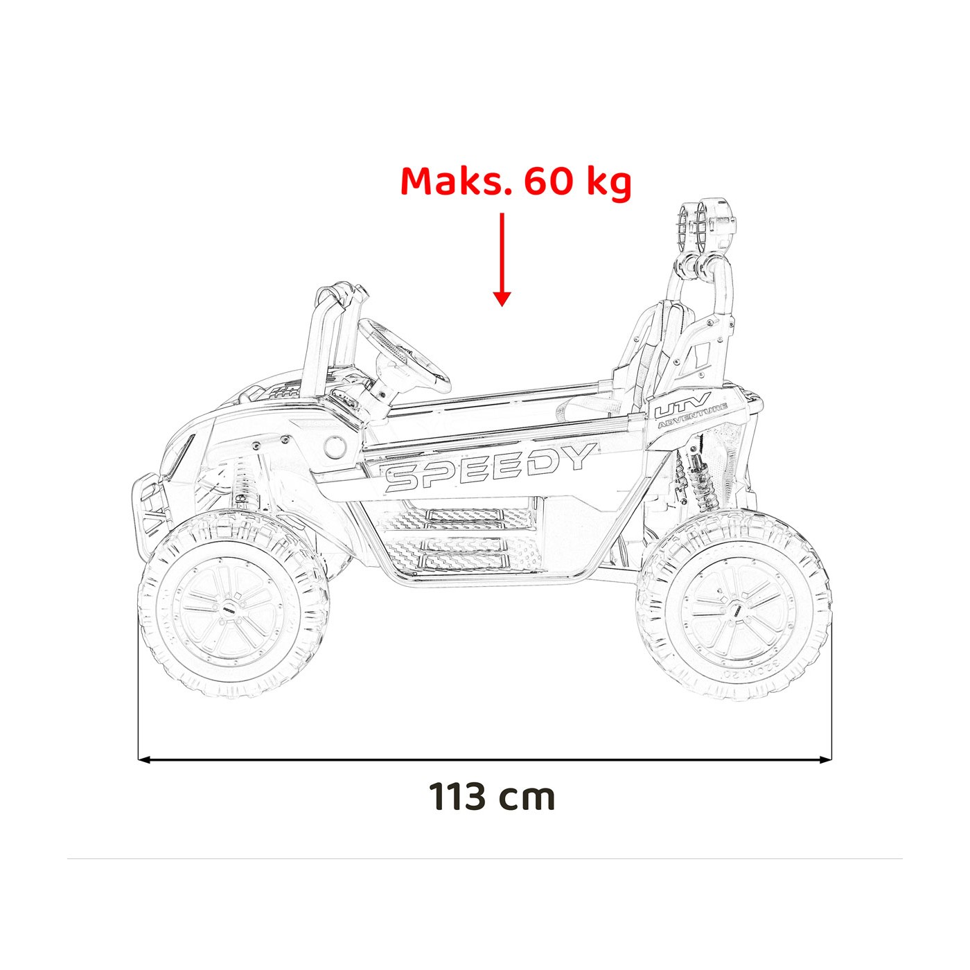 Buggy SPEEDY 4x4 růžová
