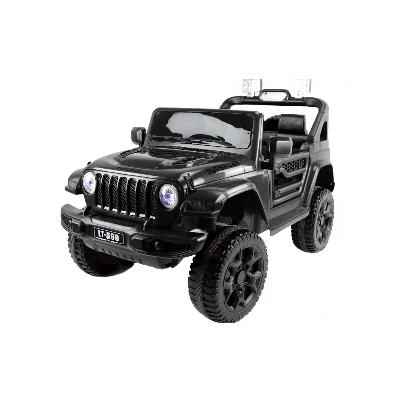 Jeep SUPERCAR 4x4 vozidlo natřené černou barvou