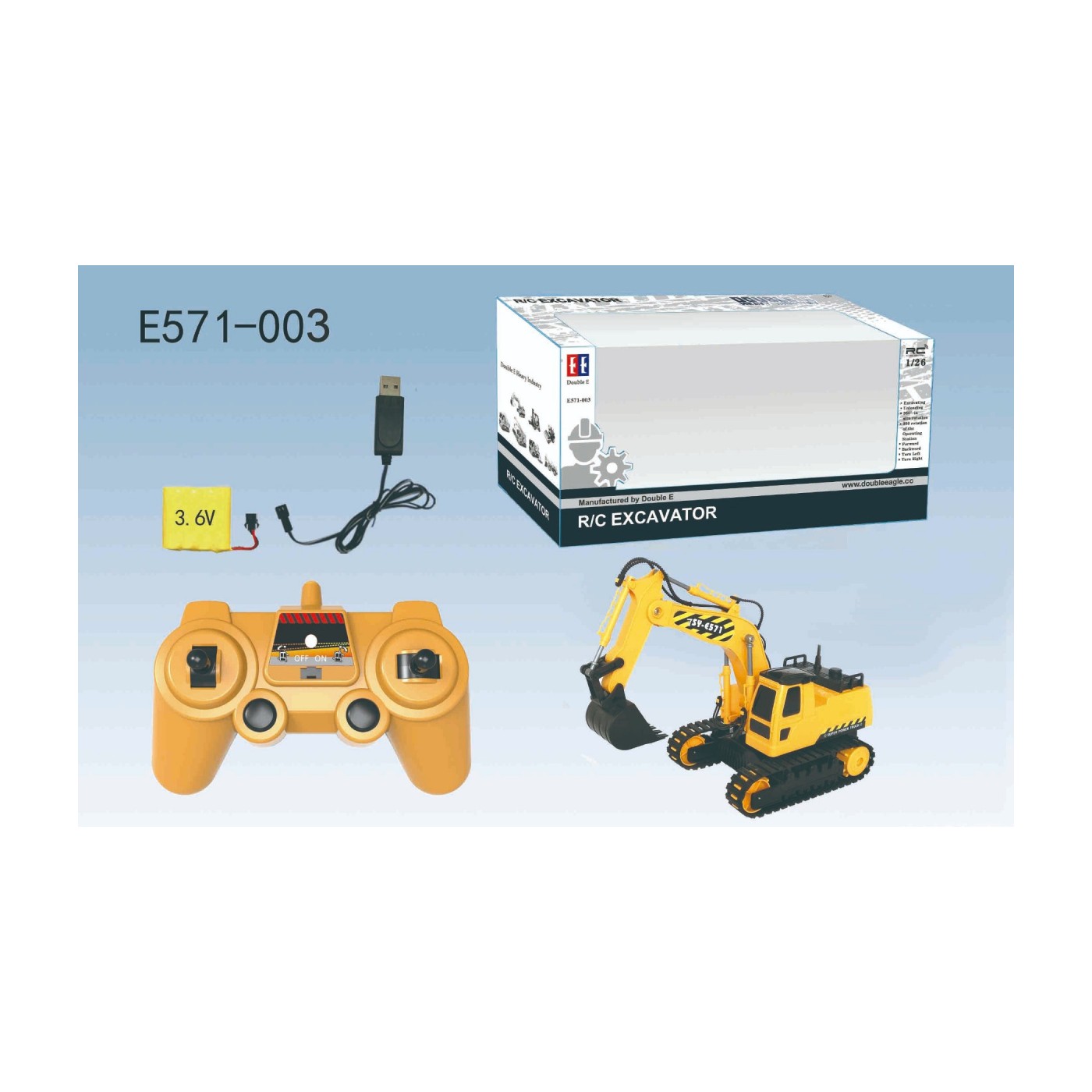 Rýpadlo R/C 2.4G 1:26 dvojité E