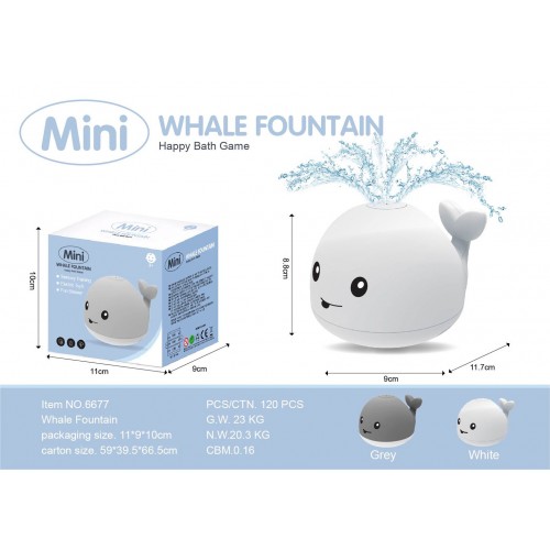 Miniaturní fontána do koupele s velrybou