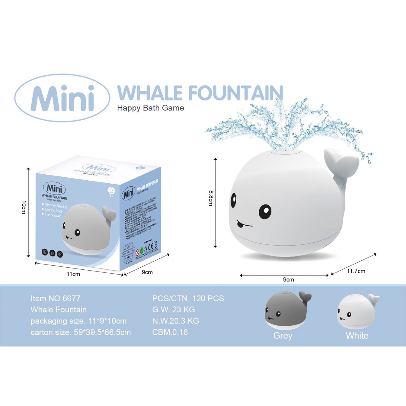 Miniaturní fontána do koupele s velrybou