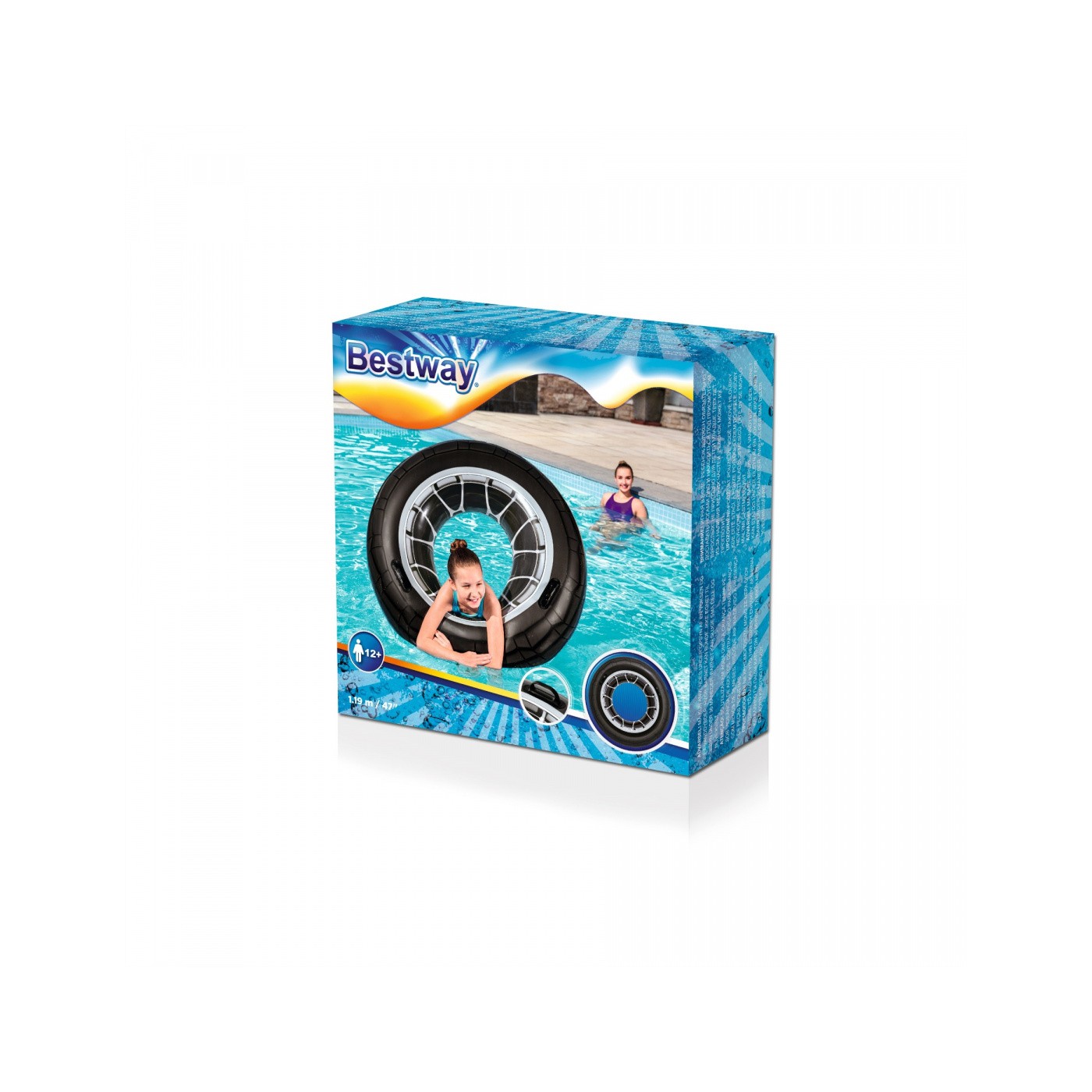 Nafukovací plavecké kolo BESTWAY Tire 119cm Vinyl + rukojeti