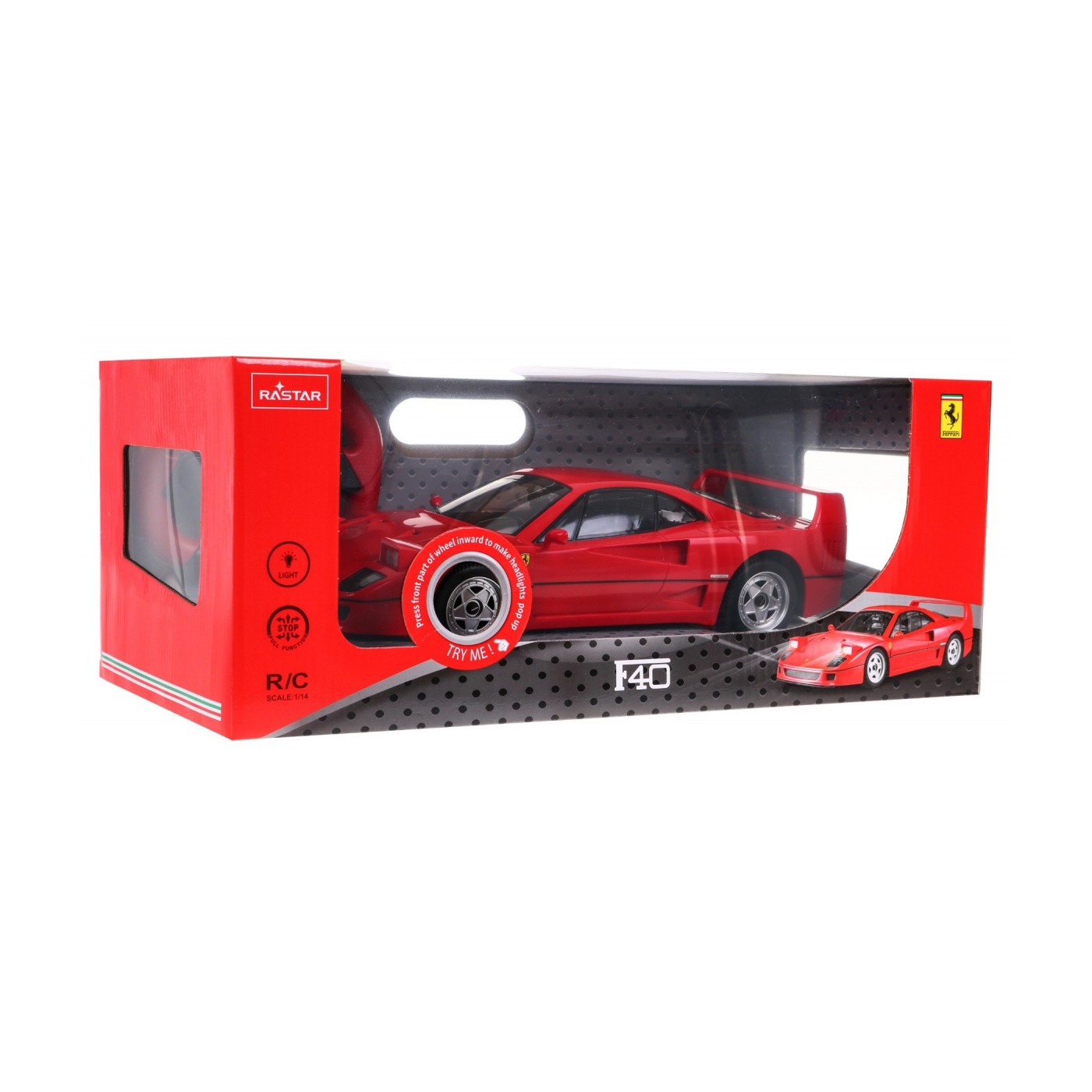 Ferrari F40 RASTAR model 1:14 Dálkové ovládání auta + 2,4 GHz dálkové ovládání