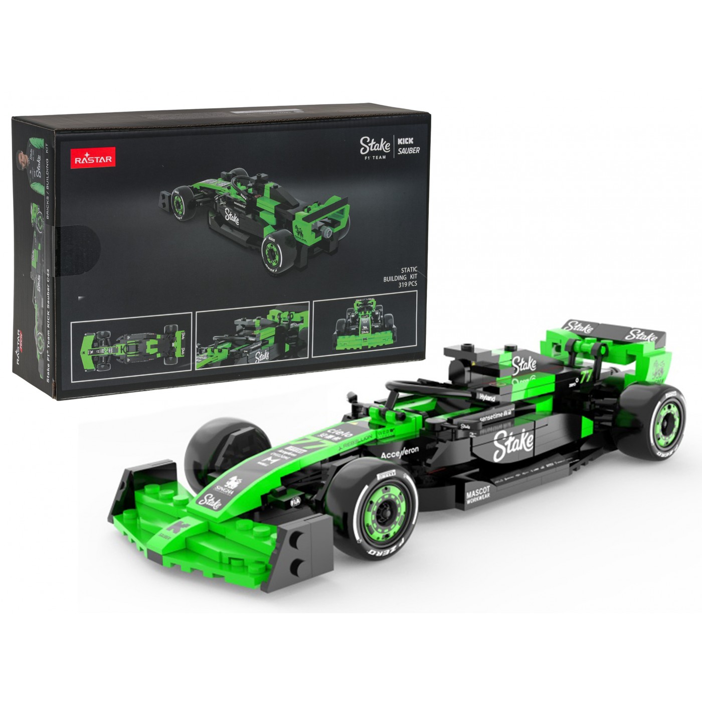 Bolide 1:24 Sázka F1 Team KICK Sauber C44 Cihly Zelená RASTAR