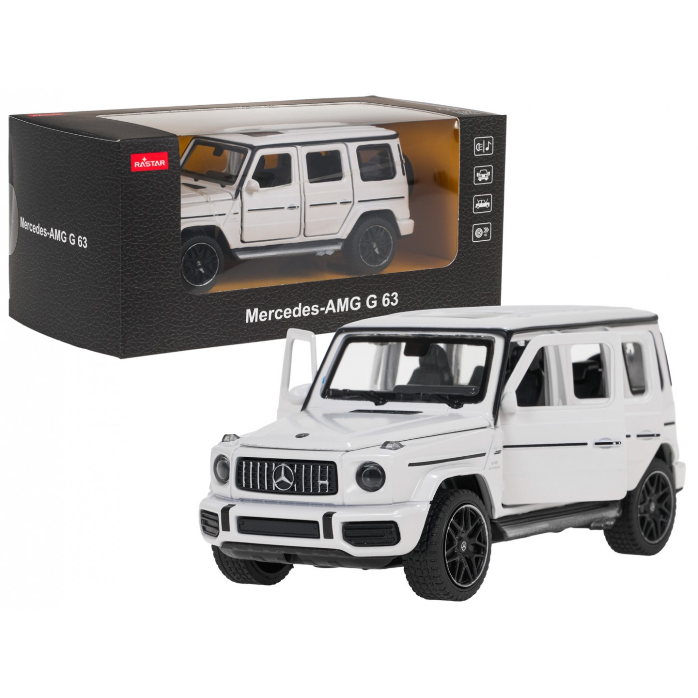 Kovové auto 1/32 Mercedes-Benz AMG G63 se zvukem White RASTAR
