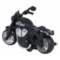 Kovový motocykl černý se světly a funkcí zvuku