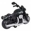 Kovový motocykl černý se světly a funkcí zvuku