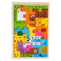 Dřevěná sada puzzle zvířat