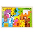Dřevěná sada puzzle zvířat
