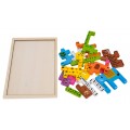 Dřevěná sada puzzle zvířat