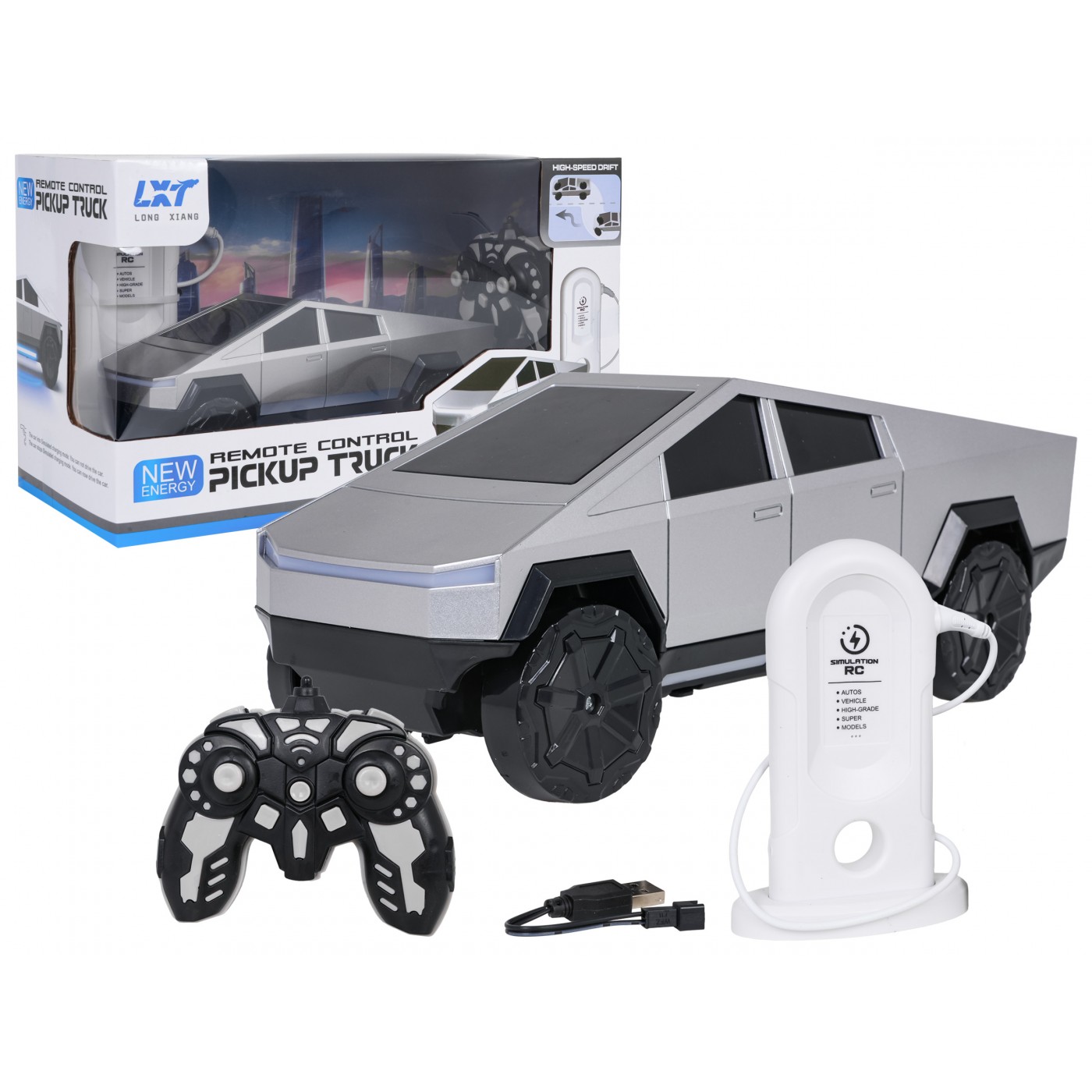 R/C Auto TRACK Stříbrná + nabíjecí stanice