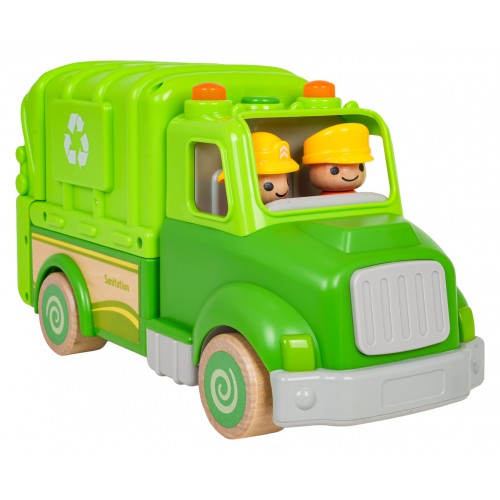 Dřevěné popelářské auto